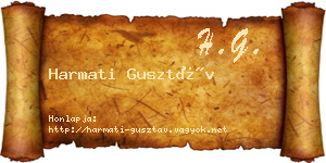 Harmati Gusztáv névjegykártya
